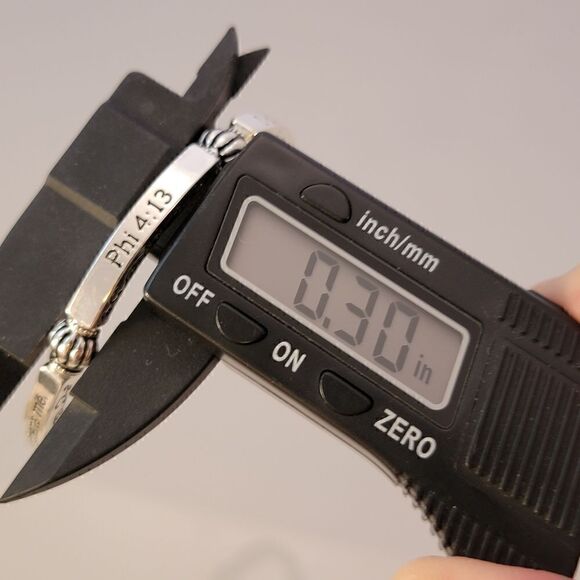 New Silver Philippians 4:13 Scripture Bangle Bracelet - Picture 7 of 7